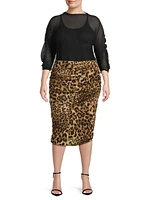 Deana Ruched Mesh Skirt