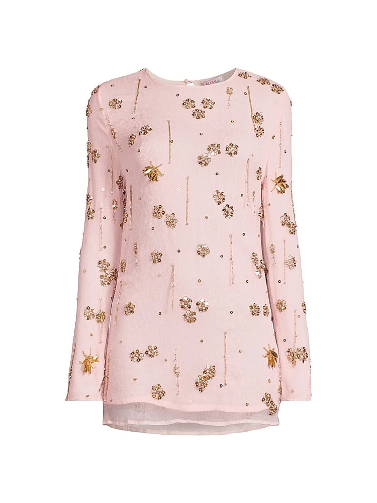 Fiora Sequined Chiffon Minidress