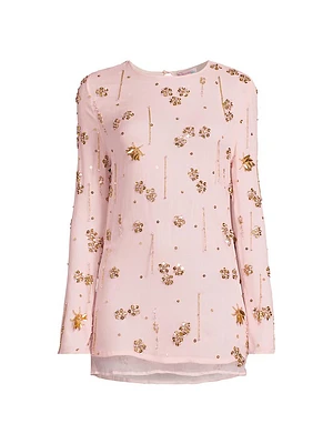 Fiora Sequined Chiffon Minidress