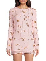 Fiora Sequined Chiffon Minidress