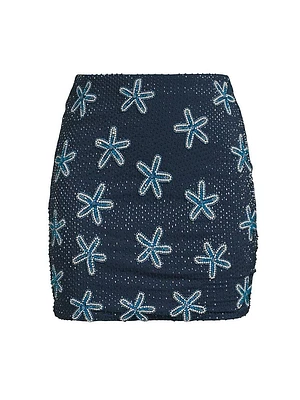 Starfish Embroidered Miniskirt