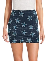 Starfish Embroidered Miniskirt