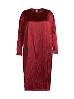 Lynda Reversible Satin Pleated Dress