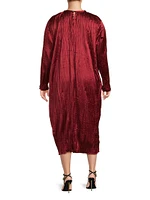 Lynda Reversible Satin Pleated Dress