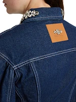 Embellished Sculpted Crop Denim Jacket