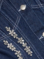 Embellished Sculpted Crop Denim Jacket