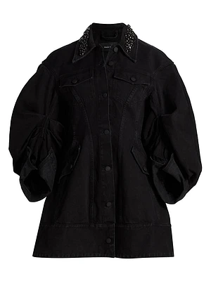 Sculpted Short Denim Coat