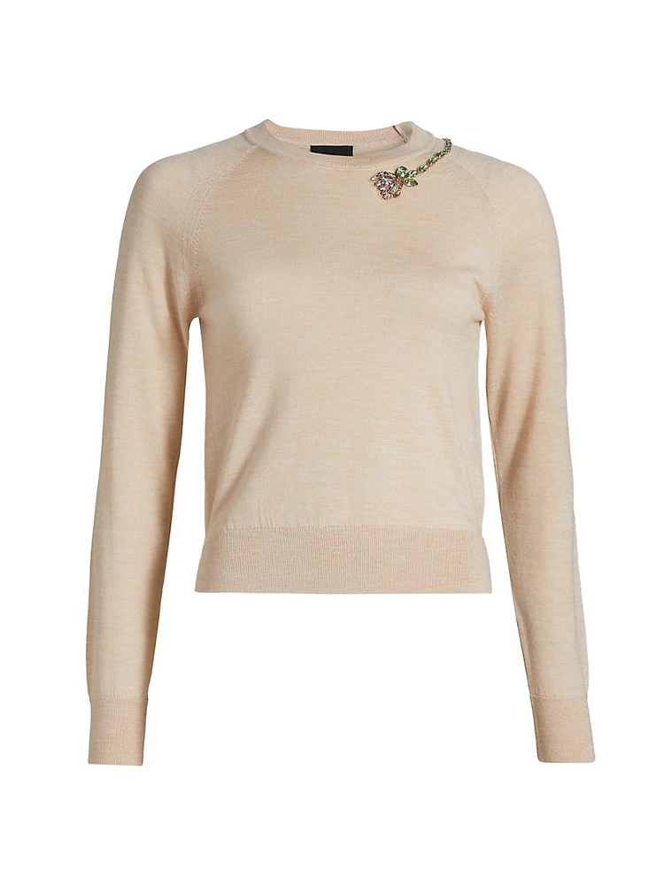 Floral Embellished Sweater