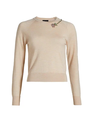 Floral Embellished Sweater