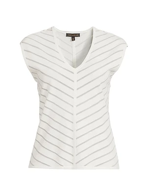 The Weather Striped V-Neck Sweater