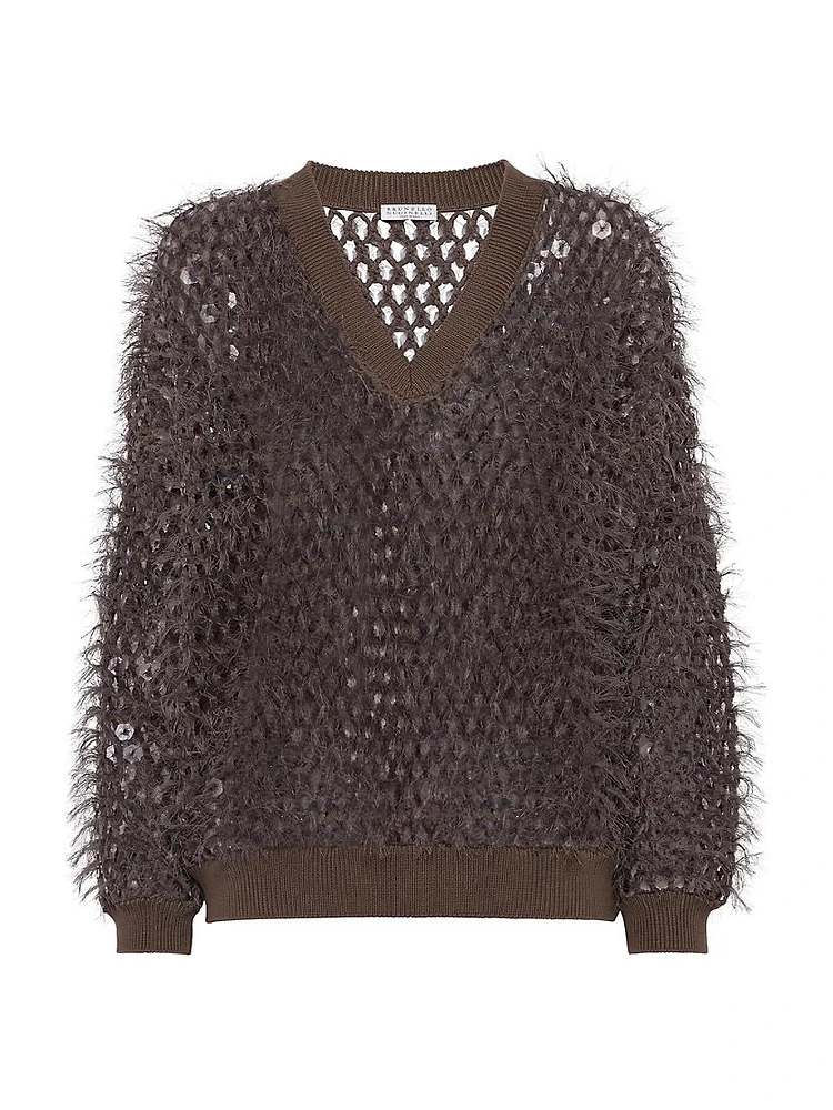 Cotton Dazzling Mosaic Embroidery Sweater