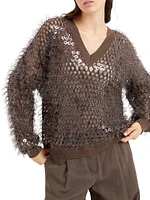 Cotton Dazzling Mosaic Embroidery Sweater