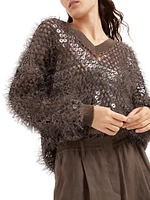 Cotton Dazzling Mosaic Embroidery Sweater