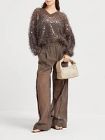 Cotton Dazzling Mosaic Embroidery Sweater