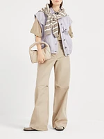 Garment Dyed Cotton and Linen Cover Four Pocket Vest with Monili