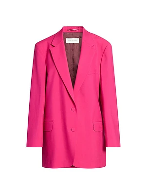 Basti Wool & Mohair Oversized Two-Button Blazer
