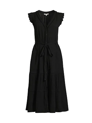 Emily Cotton Crepe Cover-Up Midi-Dress