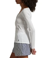 Logo Cotton Scoopneck Henley