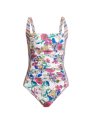 Aldrich Printed Ruched One-Piece Swimsuit