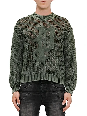 Logo Acid-Washed Cotton Sweater