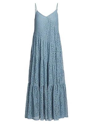 Floral Lace Tiered Maxi Slipdress