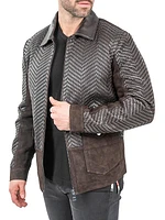 Leather Suede Knit Jacket