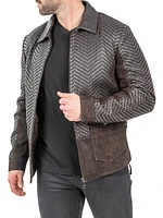 Leather Suede Knit Jacket