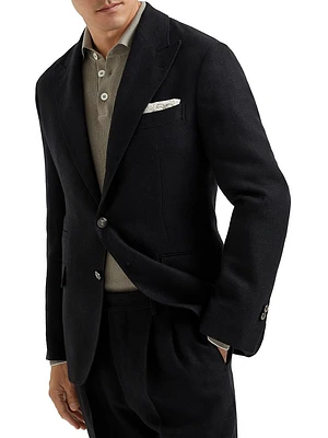 Textured Stripe Diagonal Deconstructed Blazer