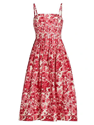Sea Island Printed Cotton Poplin Midi-Dress