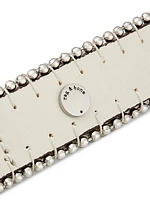 Baby Boyfriend Bead-Trimmed Leather Belt