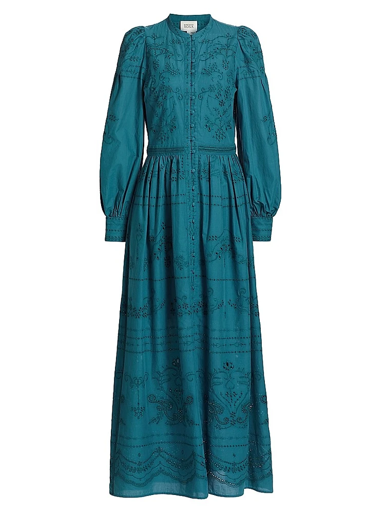 Embroidered Cotton Voile Maxi Dress