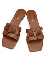 Monogram Leather Flat Slides