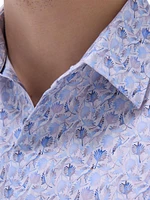 OohCotton Miles Leaf-Print Stretch-Cotton Shirt
