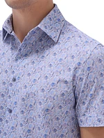 OohCotton Miles Leaf-Print Stretch-Cotton Shirt
