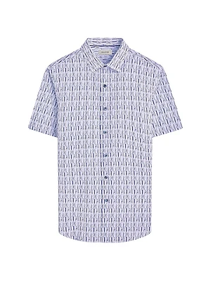 Orson Printed Woven Shaped Button-Front Shirt