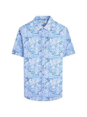 Orson Abstract Cotton-Linen Button-Front Shirt