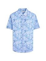 Orson Abstract Cotton-Linen Button-Front Shirt