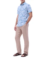 Orson Abstract Cotton-Linen Button-Front Shirt