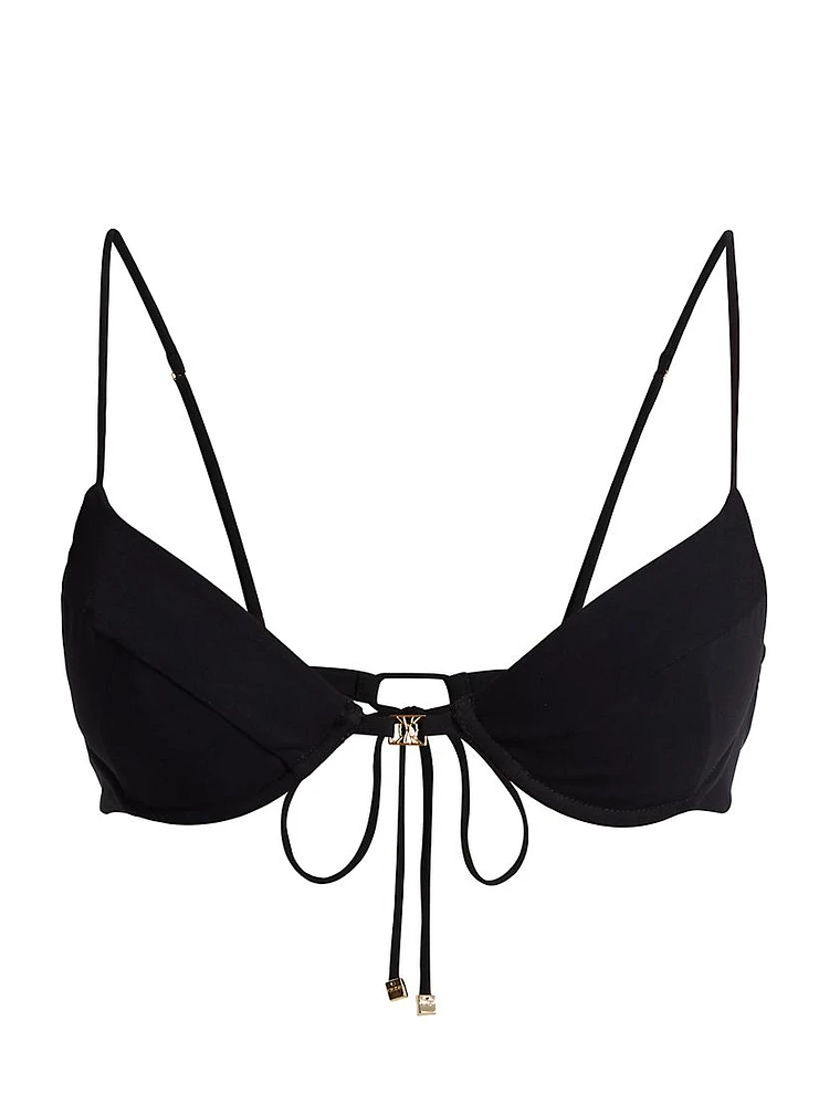 Self-Tie Demi Bikini Top
