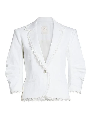 Khloe Vineyard Lace Single-Breasted Blazer