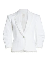Khloe Vineyard Lace Single-Breasted Blazer