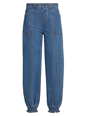 Mavis High-Rise Tapered-Leg Pants