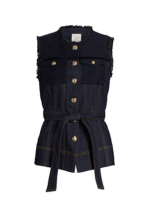 Reenee Braided Tweed Vest