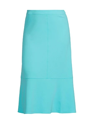 Plus Stretch Crepe A-Line Midi-Skirt