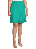 Plus Pleated A-Line Midi-Skirt