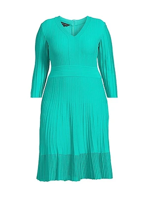 Plus Textured Soft Knit Midi-Dress