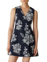 Venice Floral Toile Jacquard Double-Breasted Minidress