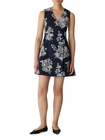Venice Floral Toile Jacquard Double-Breasted Minidress