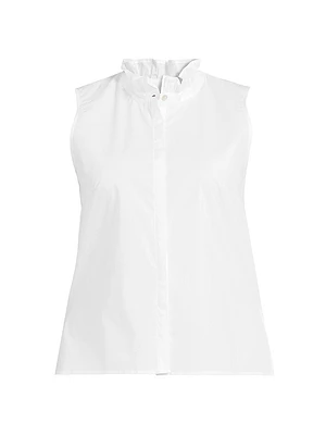 Plus Stretch Cotton Sleeveless Blouse