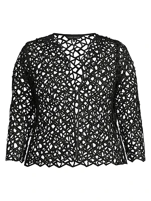 Plus Tailored-Fit Lace Wing Collar Jacket